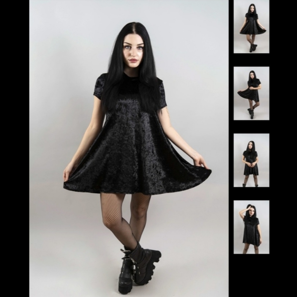 The Pretty Cult black velvet Stevie dress